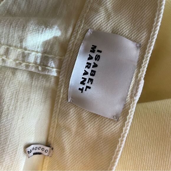 Isabel Marant Vikira Slim Pants Light Yellow Denim Size 40 or US 10 - Picture 7 of 8